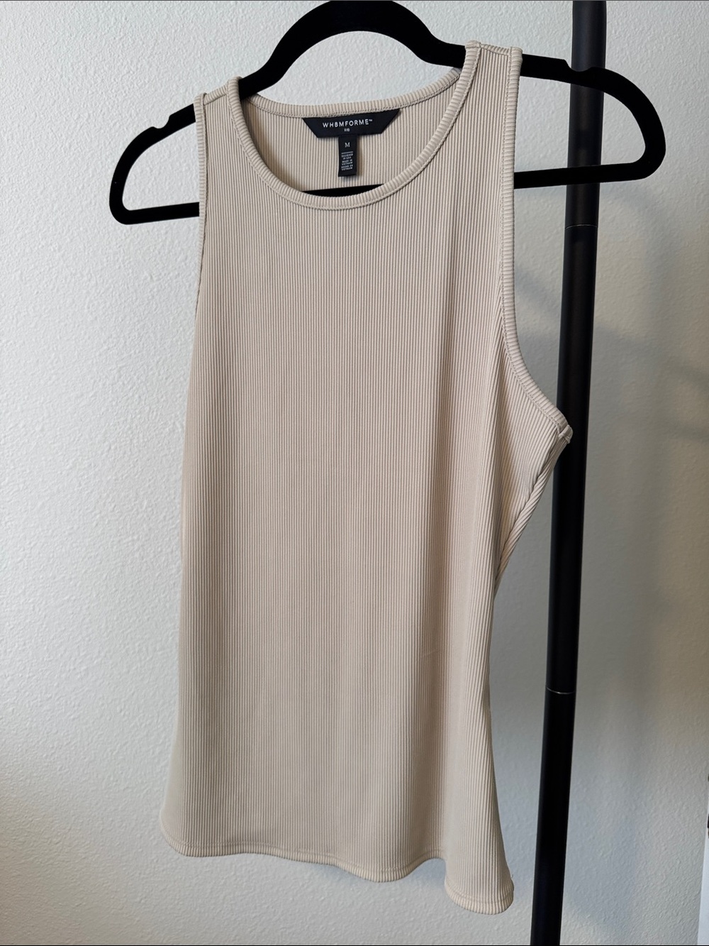 White House, Black market Ribbed FORME Tank Top in Cream - Women's Medium.